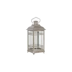 Lanterns-Kirkland's Home Metal Windowpane Lanterns, Set Of 3 White