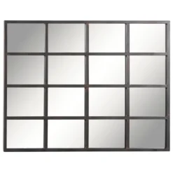 Decorative Mirrors-Kirkland's Home Metal Windowpane Wall Mirror