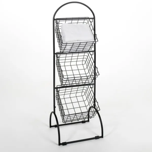 Baskets & Boxes-Kirkland's Home Metal Wire 3-Basket Stand Black