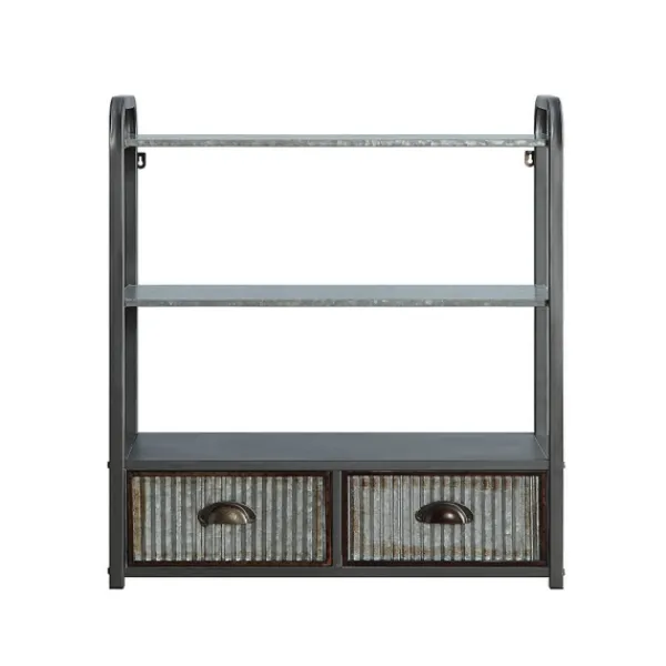 Wall Storage-Kirkland's Home Metal With 2-Drawers Rustic Wall Cabinet