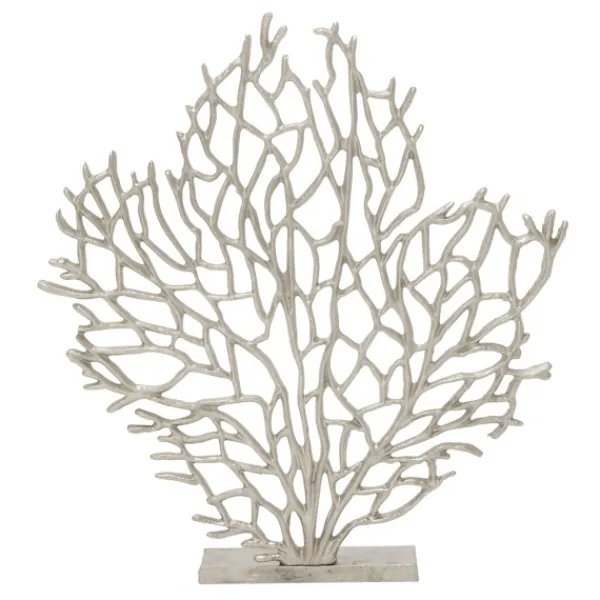 Statues & Figurines-Kirkland's Home Metallic Coastal Branch Statue Silver