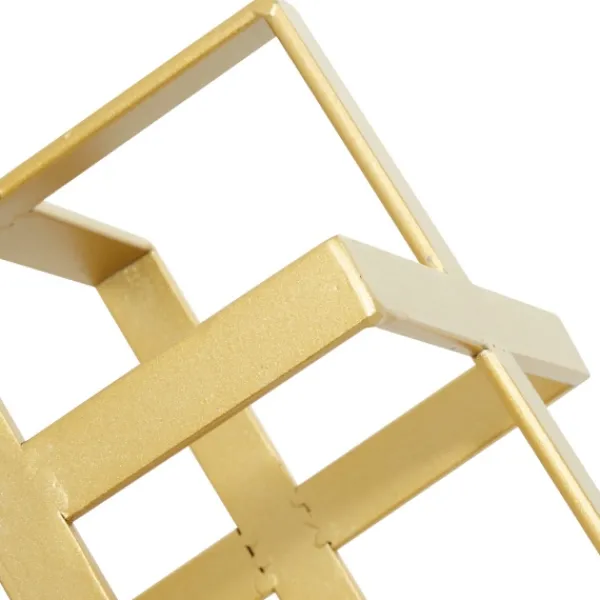 Statues & Figurines-Kirkland's Home Metallic Cube Sculptures, Set Of 2 Gold