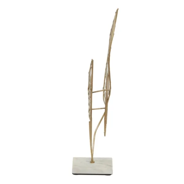 Statues & Figurines-Kirkland's Home Metallic Fern Leaf Sculpture Gold