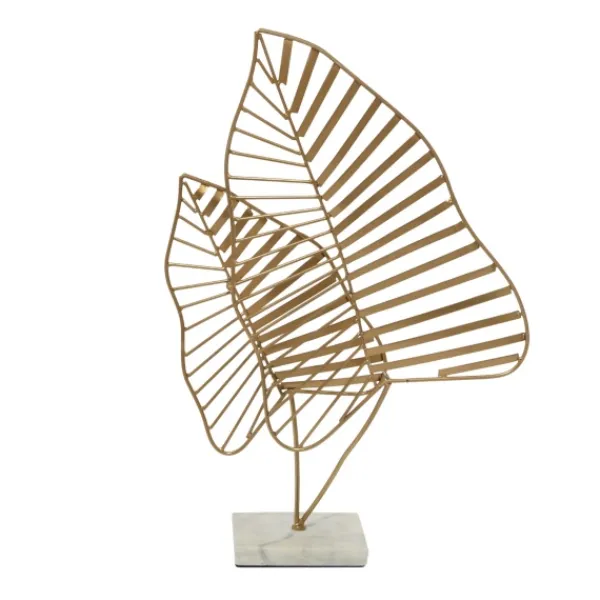 Statues & Figurines-Kirkland's Home Metallic Fern Leaf Sculpture Gold