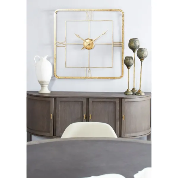 Clocks-Kirkland's Home Metallic Gold Square Open Face Clock