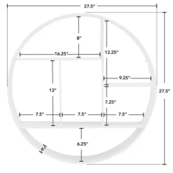 Shelves-Kirkland's Home Metallic Metal Circular Frame Wall Shelf White