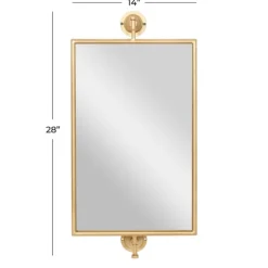 Decorative Mirrors-Kirkland's Home Metallic Metal Frame Wall Mirror Gold