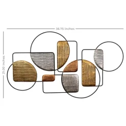 Wall Plaques-Kirkland's Home Metallic Modern Abstract Shapes Wall Plaque Black/Gold/Silver