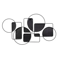 Wall Plaques-Kirkland's Home Metallic Modern Abstract Shapes Wall Plaque Black/Gold/Silver