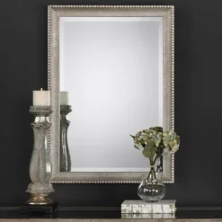 Decorative Mirrors-Kirkland's Home Metallic Silver Textured Frame Wall Mirror