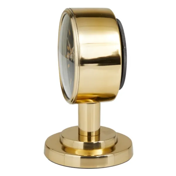 Decorative Accents-Kirkland's Home Metallic Steel Beveled Base Tabletop Clock Gold