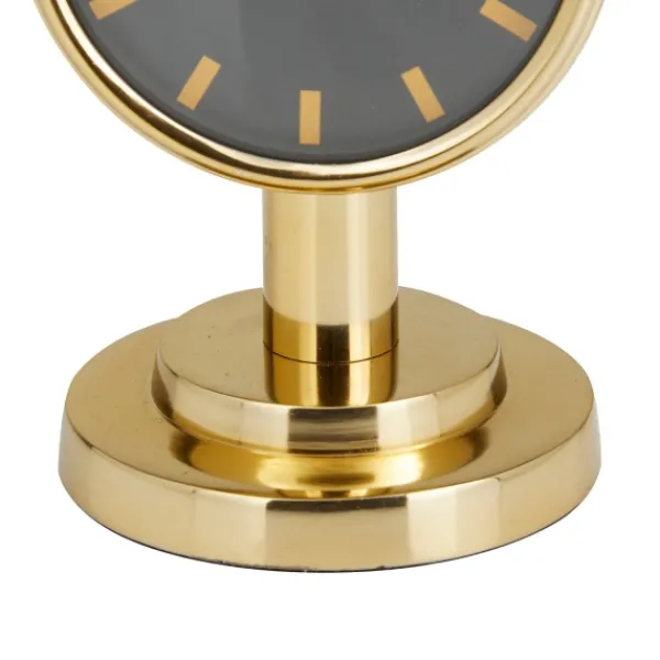 Decorative Accents-Kirkland's Home Metallic Steel Beveled Base Tabletop Clock Gold