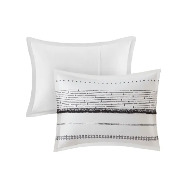 Duvets-Kirkland's Home Mia Striped 3-Pc. King Duvet Cover Set White