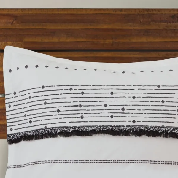 Duvets-Kirkland's Home Mia Striped 3-Pc. King Duvet Cover Set White