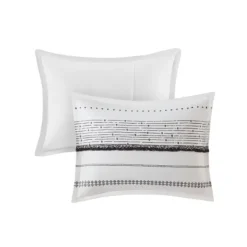 Duvets-Kirkland's Home Mia Striped 3-Pc. Queen Duvet Cover Set White