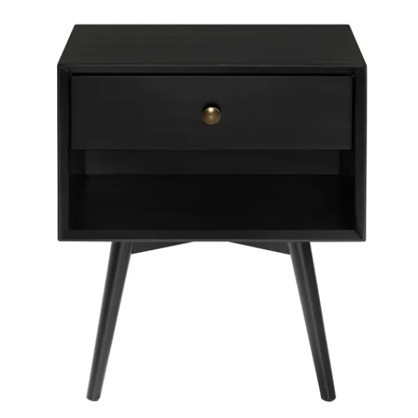 Nightstands-Kirkland's Home Mid-Century Cubby Nightstand Black