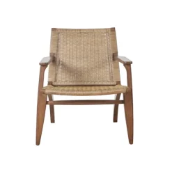 Accent Chairs-Kirkland's Home Mid-Century Modern Rattan Accent Chair Brown
