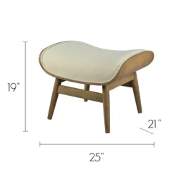 Benches & Ottomans-Kirkland's Home Mid-Century Modern Saddle Seat Ottoman