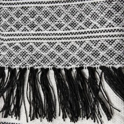 Blankets & Throws-Kirkland's Home Midnight Crosshatch Stripes Outdoor Throw Blanket White/Black