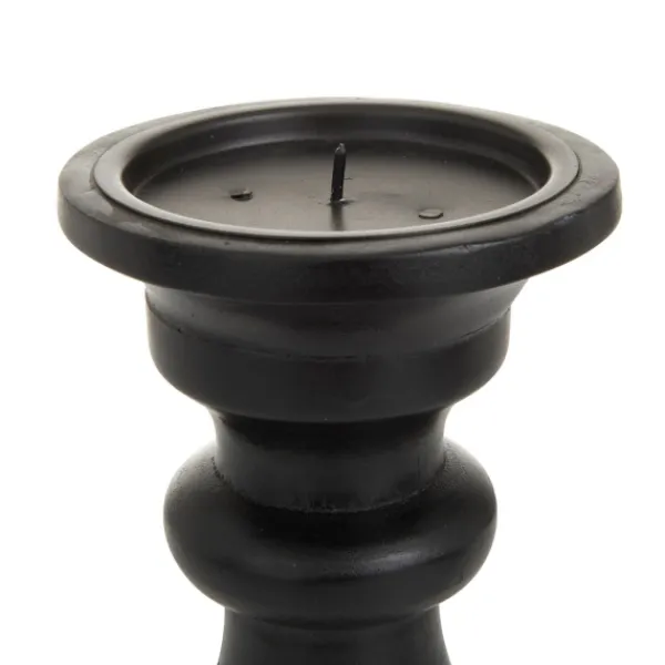 Candle Holders-Kirkland's Home Midnight Distressed Wood Candle Holders, Set Of 3 Black