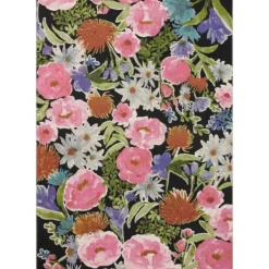 Outdoor Rugs-Kirkland's Home Midnight Garden Party Indoor/Outdoor Rug, 7X11 Black/Pink/Multi