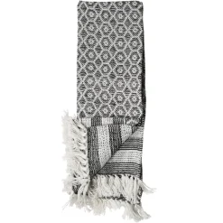 Blankets & Throws-Kirkland's Home Midnight Honeycomb Outdoor Throw Blanket White/Black