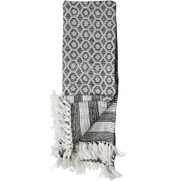 Blankets & Throws-Kirkland's Home Midnight Honeycomb Outdoor Throw Blanket White/Black