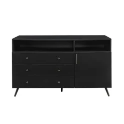 Cabinets & Sideboards-Kirkland's Home Midnight Mid-Century Modern Sideboard