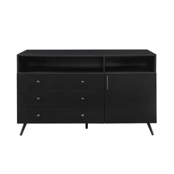 Cabinets & Sideboards-Kirkland's Home Midnight Mid-Century Modern Sideboard