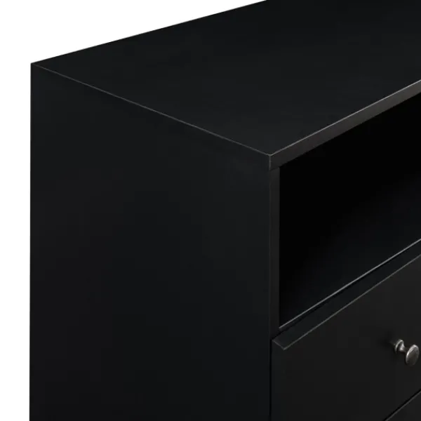 Cabinets & Sideboards-Kirkland's Home Midnight Mid-Century Modern Sideboard