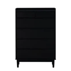 Dressers & Chests-Kirkland's Home Midnight Solid Wood Pull Tab Dresser Black