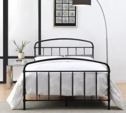 Beds & Headboards-Kirkland's Home Midnight Vintage Arch Full Bed Frame Black