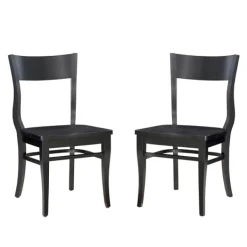 Dining Chairs-Kirkland's Home Midnight Wave Frame Dining Chairs, Set Of 2 Black