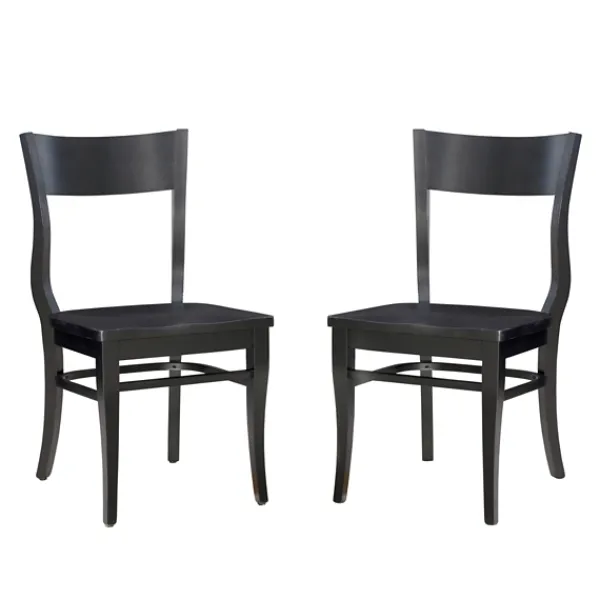 Dining Chairs-Kirkland's Home Midnight Wave Frame Dining Chairs, Set Of 2 Black