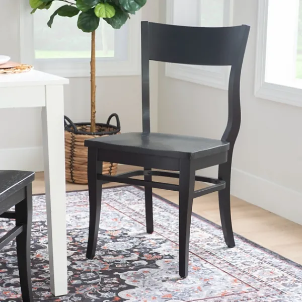 Dining Chairs-Kirkland's Home Midnight Wave Frame Dining Chairs, Set Of 2 Black