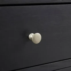 Cabinets & Sideboards-Kirkland's Home Midnight X-Shaped Doors Decorative Chest Black
