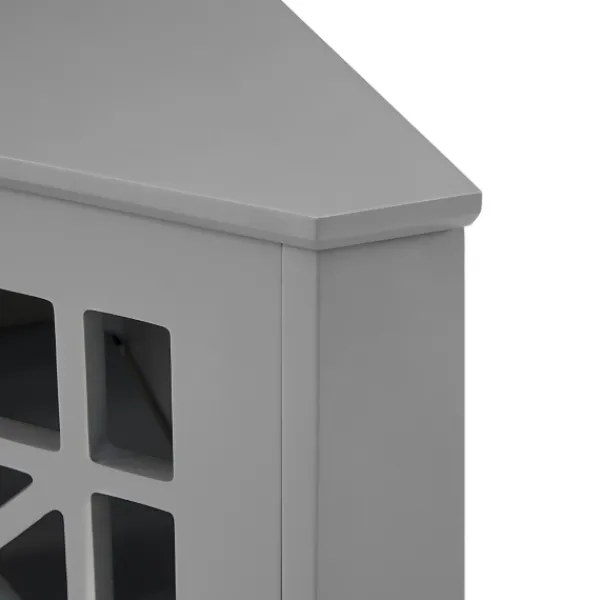 Cabinets & Sideboards-Kirkland's Home Mikie Corner Cabinet Gray