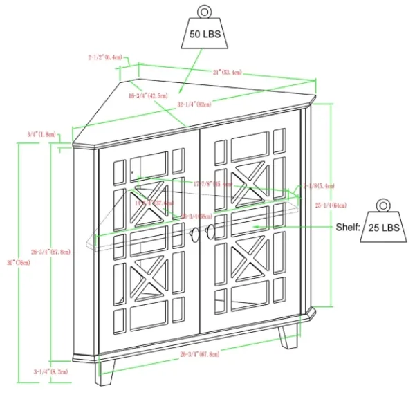 Cabinets & Sideboards-Kirkland's Home Mikie Corner Cabinet Gray