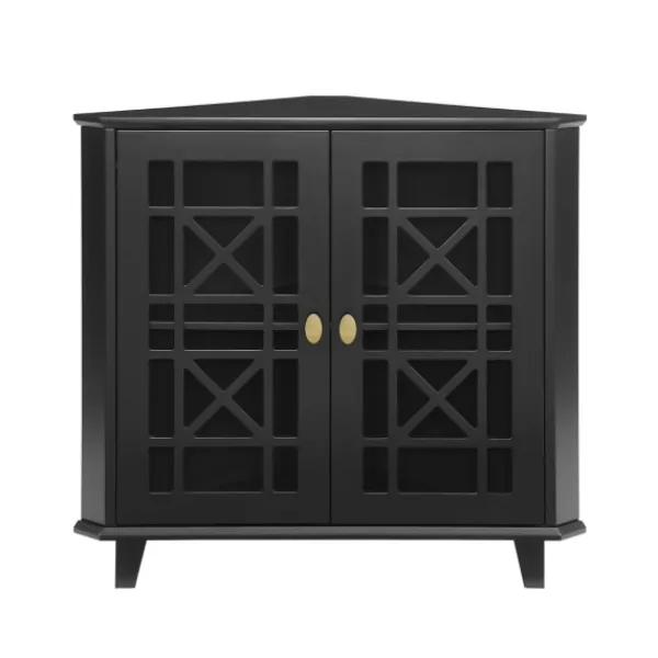 Cabinets & Sideboards-Kirkland's Home Mikie Corner Cabinet Black