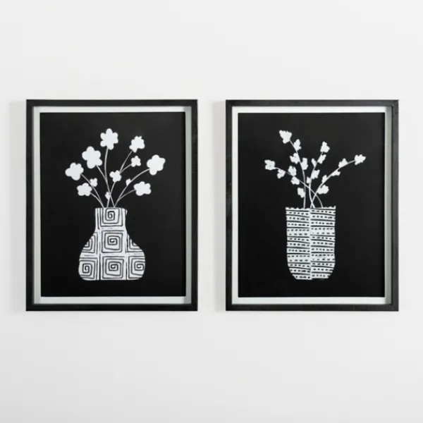 Framed Art-Kirkland's Home Millennial Floral Ii Framed Art Print Black/White