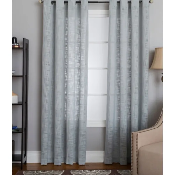 Curtains & Drapes-Kirkland's Home Mineral Woven Single Curtain Panel, 84 In. Gray