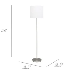 Floor Lamps-Kirkland's Home Minimal Brushed Nickel Stem Floor Lamp White