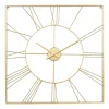 Clocks-Kirkland's Home Minimal Square Open Face Clock Gold