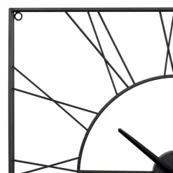 Clocks-Kirkland's Home Minimal Square Open Face Clock Black