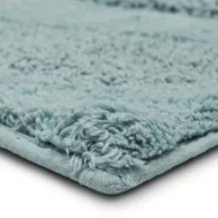 Bathroom Rugs-Kirkland's Home Mint Asymmetrical Cotton Bath Mat, 60 In. Blue