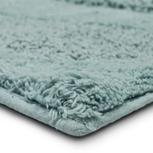 Bathroom Rugs-Kirkland's Home Mint Asymmetrical Cotton Bath Mat, 45 In. Blue