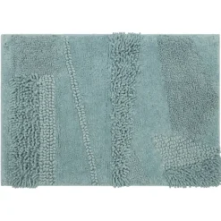 Bathroom Rugs-Kirkland's Home Mint Asymmetrical Cotton Bath Mat, 24 In. Blue
