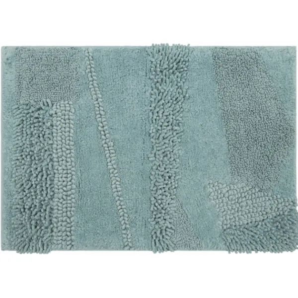 Bathroom Rugs-Kirkland's Home Mint Asymmetrical Cotton Bath Mat, 24 In. Blue