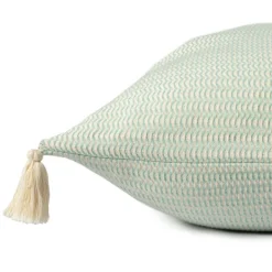 Pillows-Kirkland's Home Mint Trapeze Organic Cotton Throw Pillow Green/Ivory