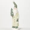 Statues & Figurines-Kirkland's Home Minty Green Santa Folk Figurine White/Green